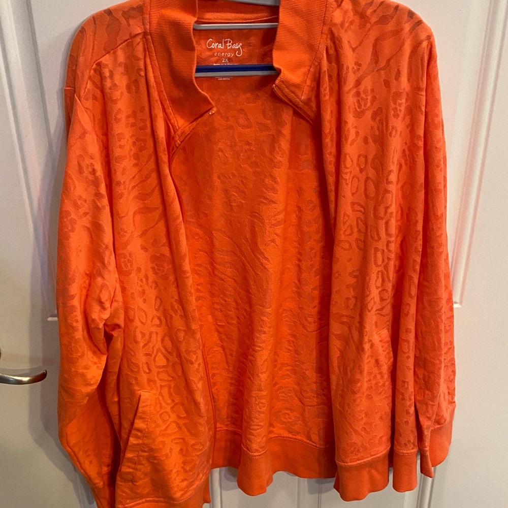 Coral Bay Orange Lightweight Bomber Jacket with Subtle Animal Jacquard